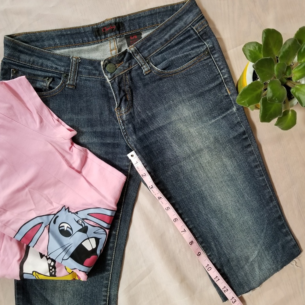 💙Destroyed Cropped Jean Shorts